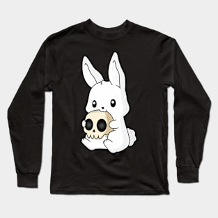 Rabbit eating skull! Long Sleeve T-Shirt